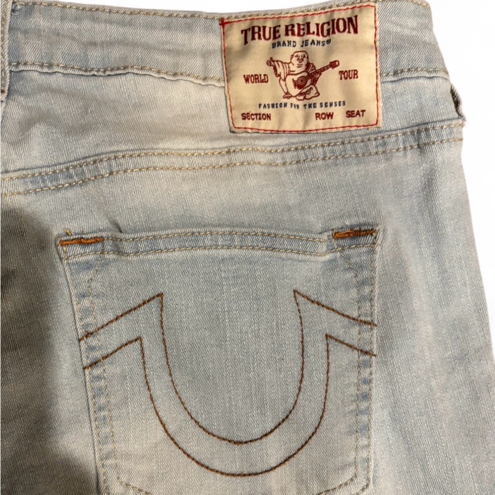 True Religion Becca Bootcut Jeans 30 Light Wash Y2K Mid Rise Flap Pocket  Denim - Picture 6 of 11